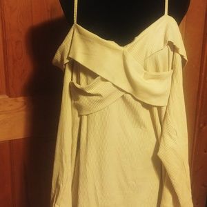 Off the shoulder long sleeve sweater